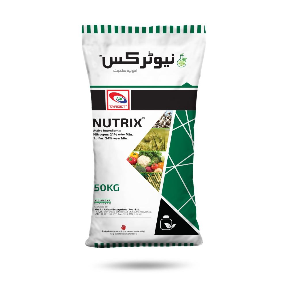 Nutrix Nitrogen 21% + Sulfur 24% 50KG – Field Crops, Fruits & Vegetables کیلئے غذائی اجزاء | Target