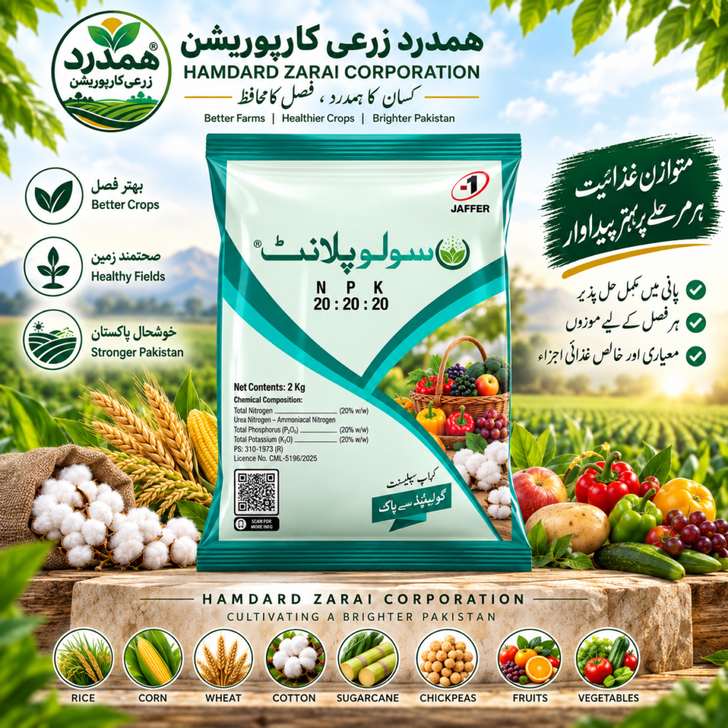 SOLUPLANT NPK 20-20-20 2KG – متوازن پانی میں حل پذیر NPK کھاد | Jaffer