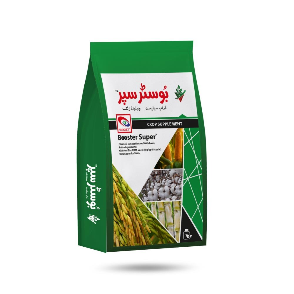 Booster Super Zinc EDTA 5% – کپاس، گنے، مکئی، آلو اور چاول کیلئے Zinc Micronutrient | Target