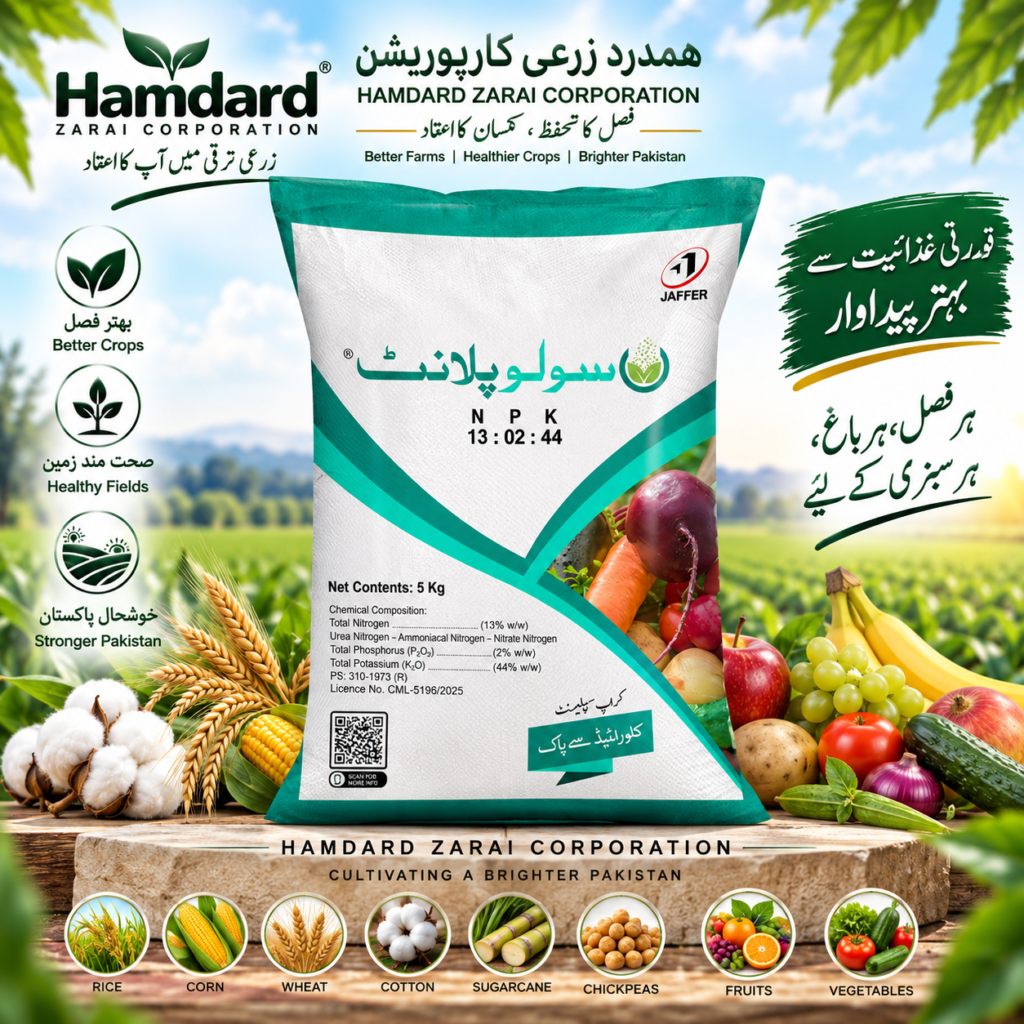 SOLUPLANT NPK 13-02-44 5KG – زیادہ پوٹاش والی پانی میں حل پذیر NPK کھاد | Jaffer