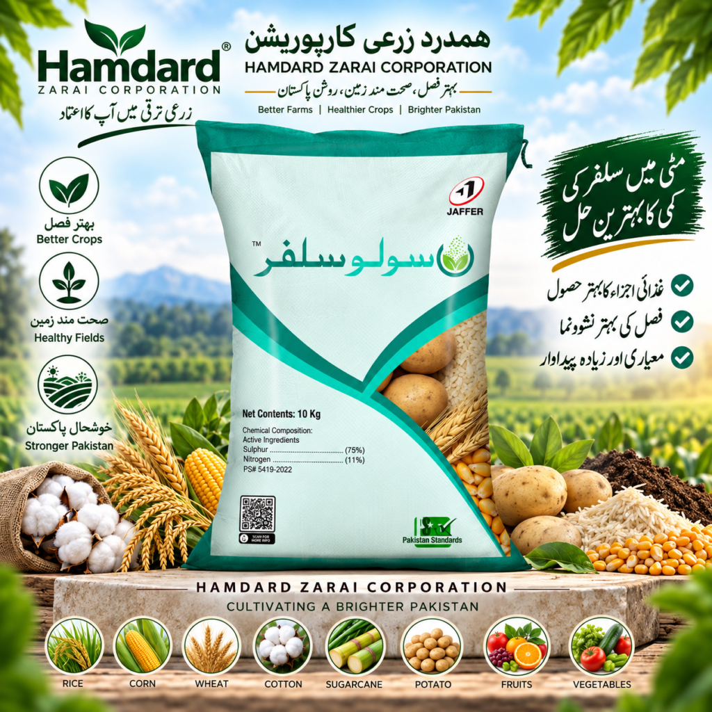 SOLUSULPHUR 10KG – 75% Sulphur + 11% Nitrogen والی جدید سلفر کھاد | Jaffer